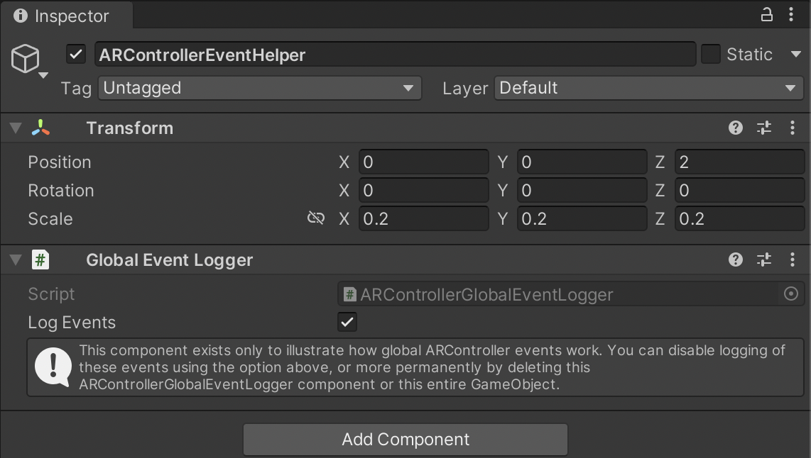 ARController Event Helper Object